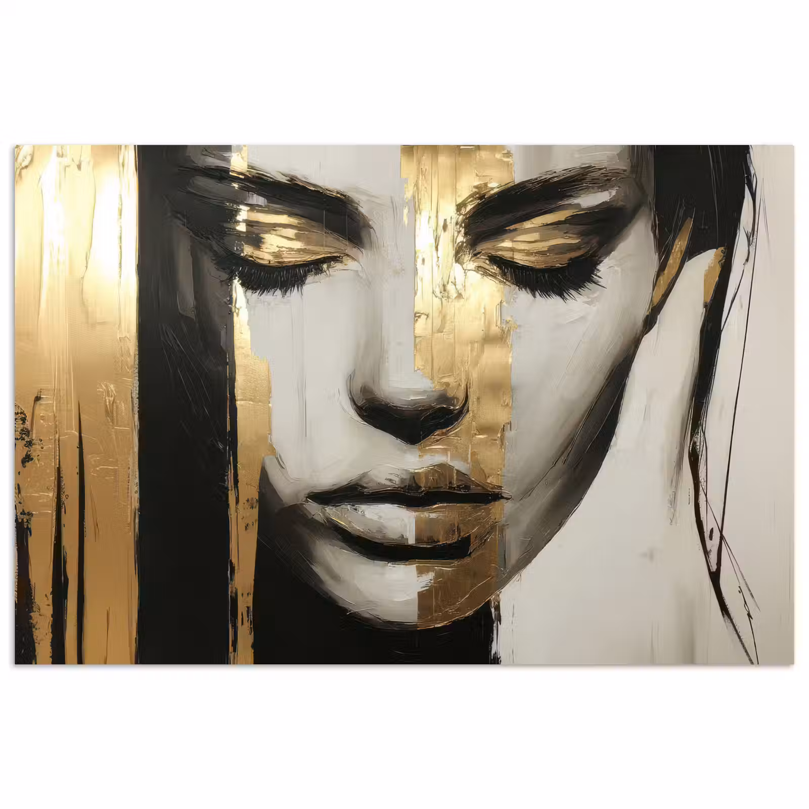 Poster - Ogen - Gezicht - Goud - Strepen — 1