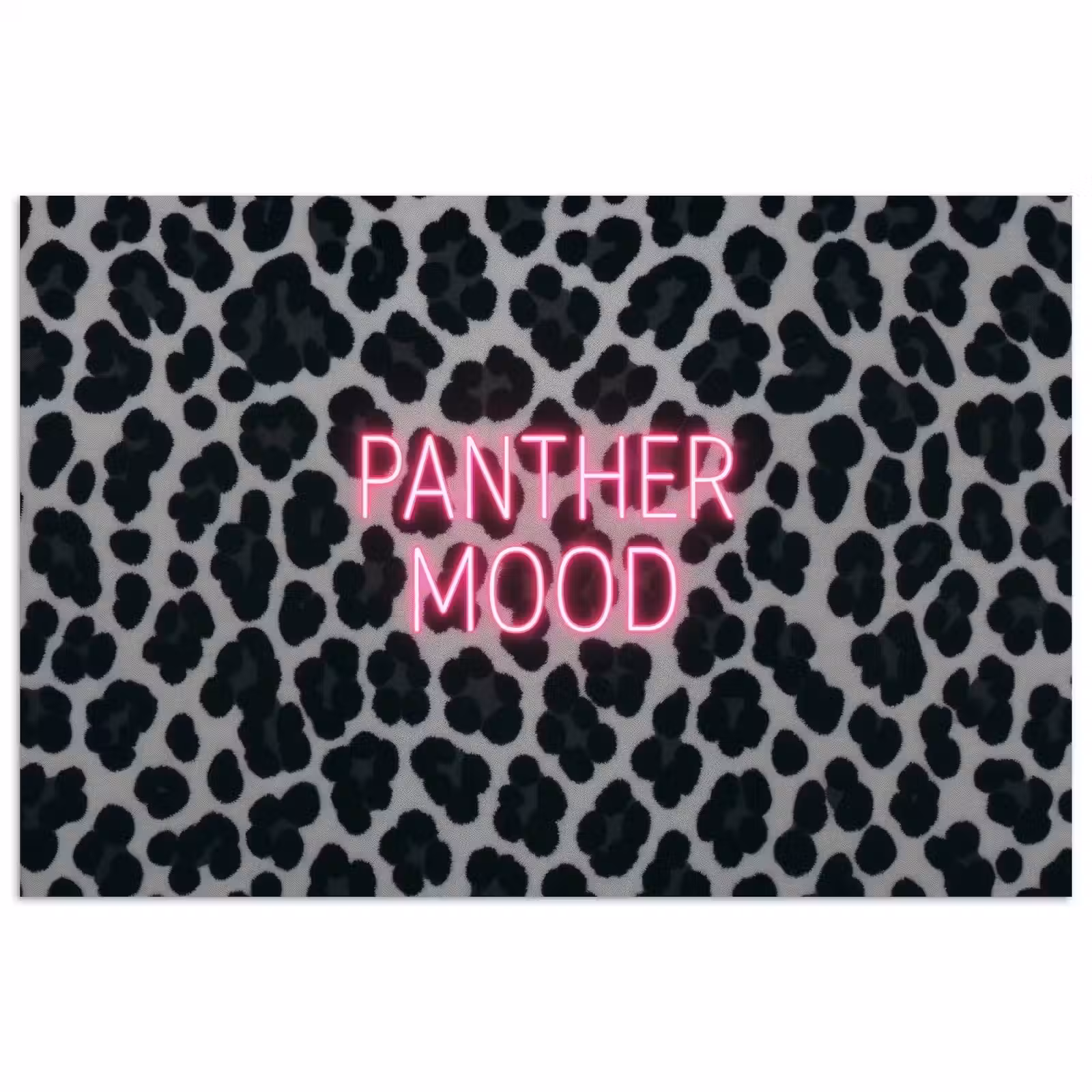Poster - Panterprint - Zwart - Neonletters - Roze — 1