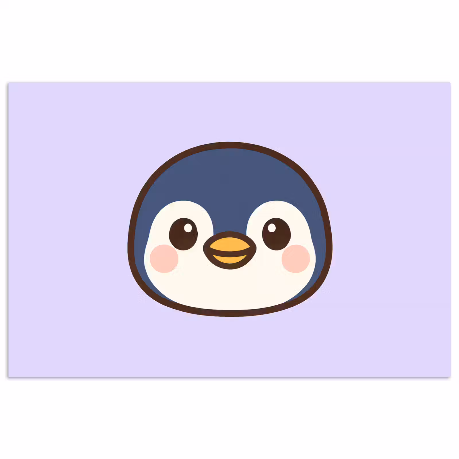 Poster - Pinguïn - Paars - Schattig — 1