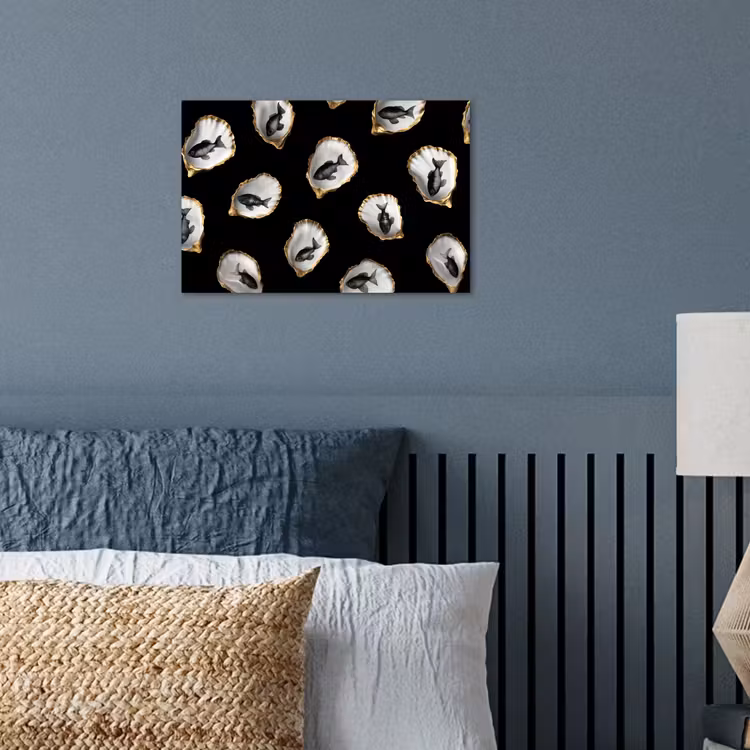 Poster - Oesters - Zwart - Vissen - Goud — 3