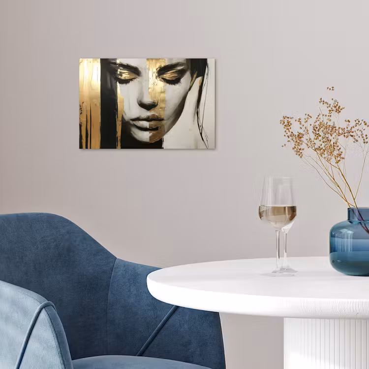 Poster - Ogen - Gezicht - Goud - Strepen — 4