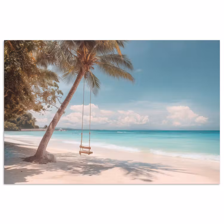Poster - Palmboom - Schommel - Strand - Lucht — 1