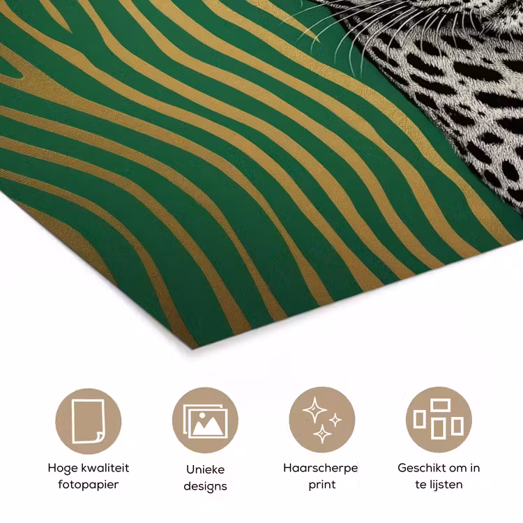 Poster - Panter - Zebrapatroon - Groen — 5