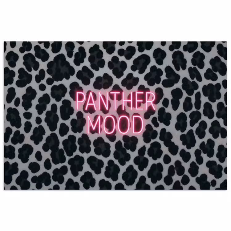 Poster - Panterprint - Zwart - Neonletters - Roze — 1