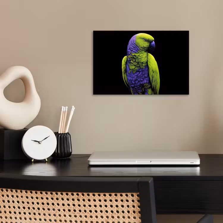 Poster - Papegaai - Veren - Opvallend - Groen — 2