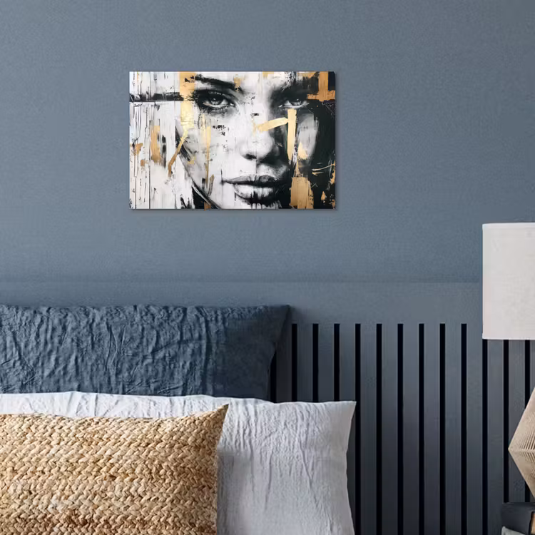 Poster - Portret - Vrouw - Penseelstreken - Goud — 3