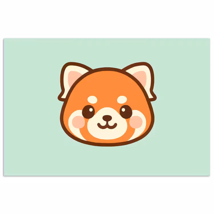 Poster - Rode panda - Groen - Cartoon — 1
