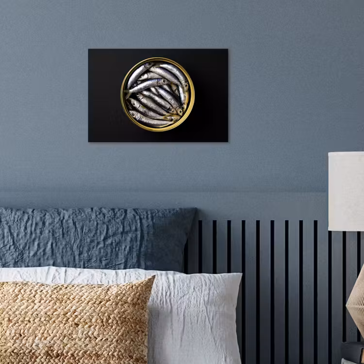 Poster - Sardines - Vissen - Rond - Zwart — 3