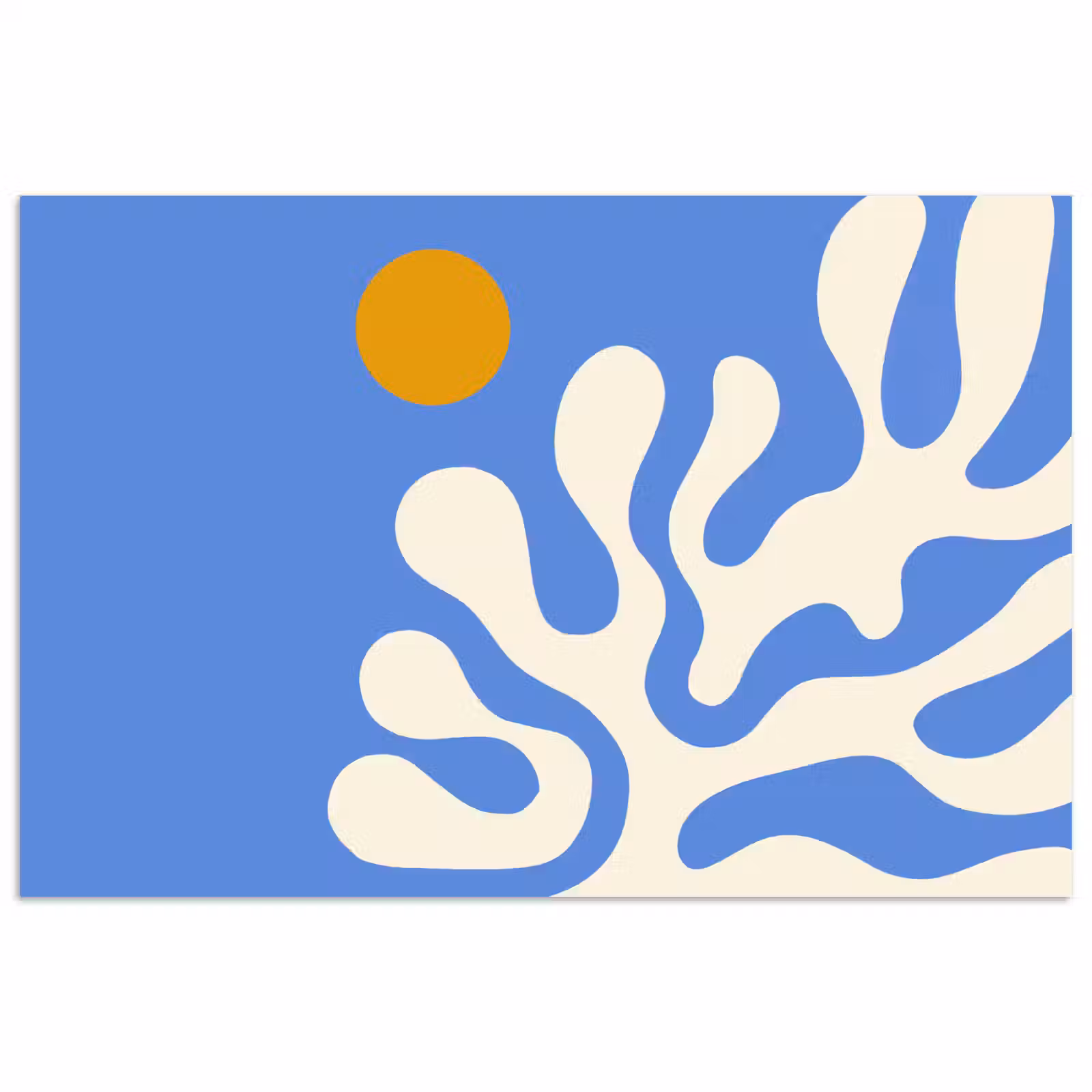 Poster - Minimalistisch - Organisch patroon - Blauw — 1