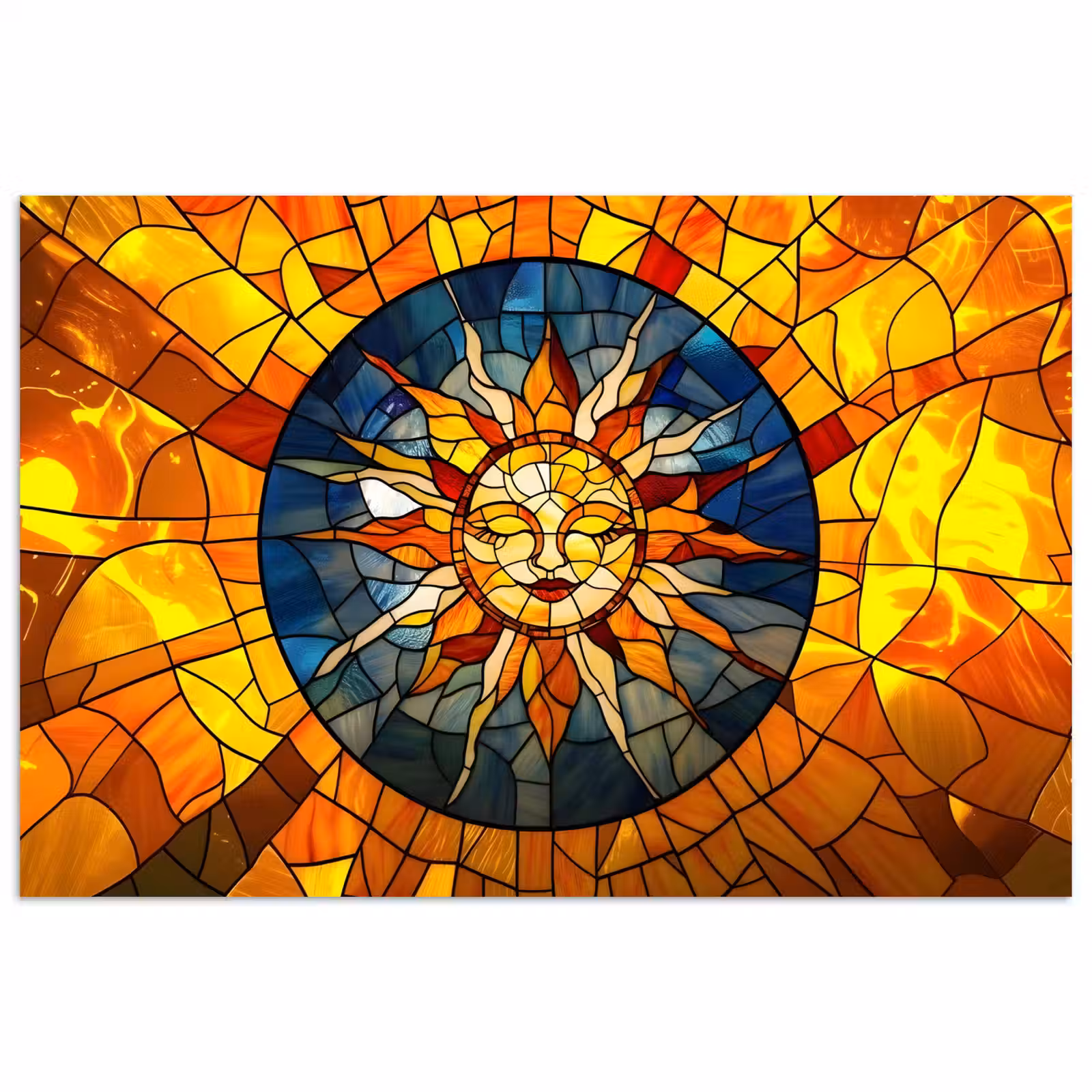 Poster - Mozaïek - Zon - Geel - Cirkel — 1