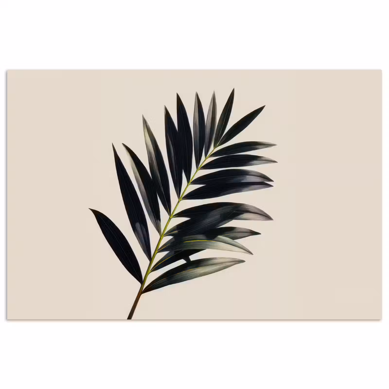 Poster - Palmblad - Subtiel - Groen - beige — 1