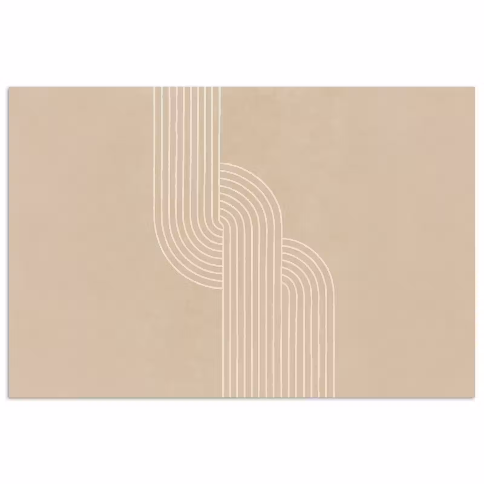 Poster - Parallelle lijnen - Lichte textuur - Beige — 1