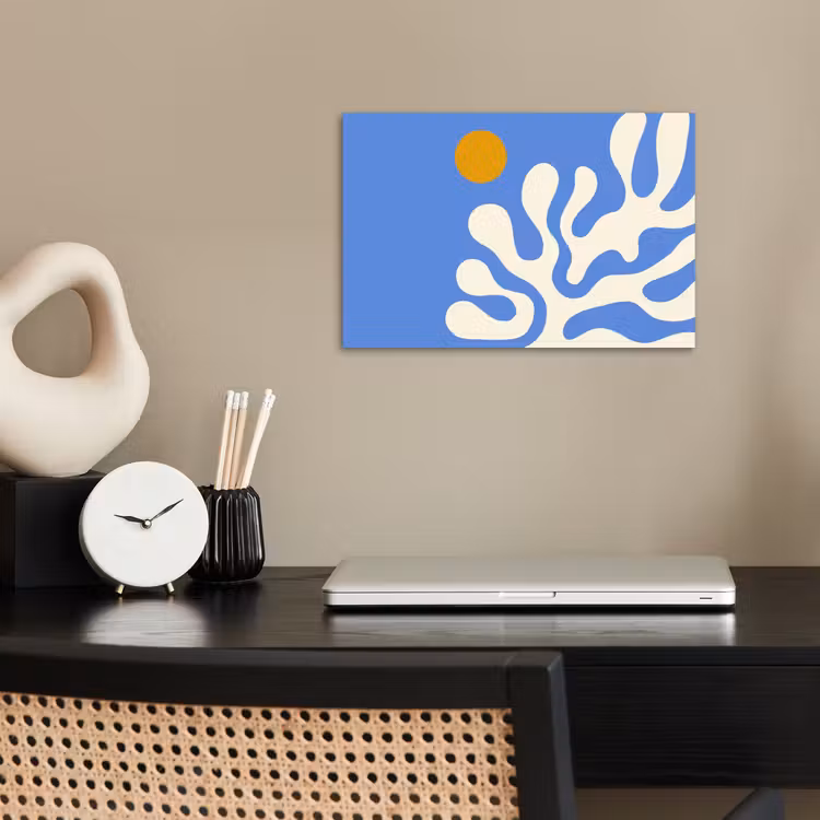 Poster - Minimalistisch - Organisch patroon - Blauw — 2