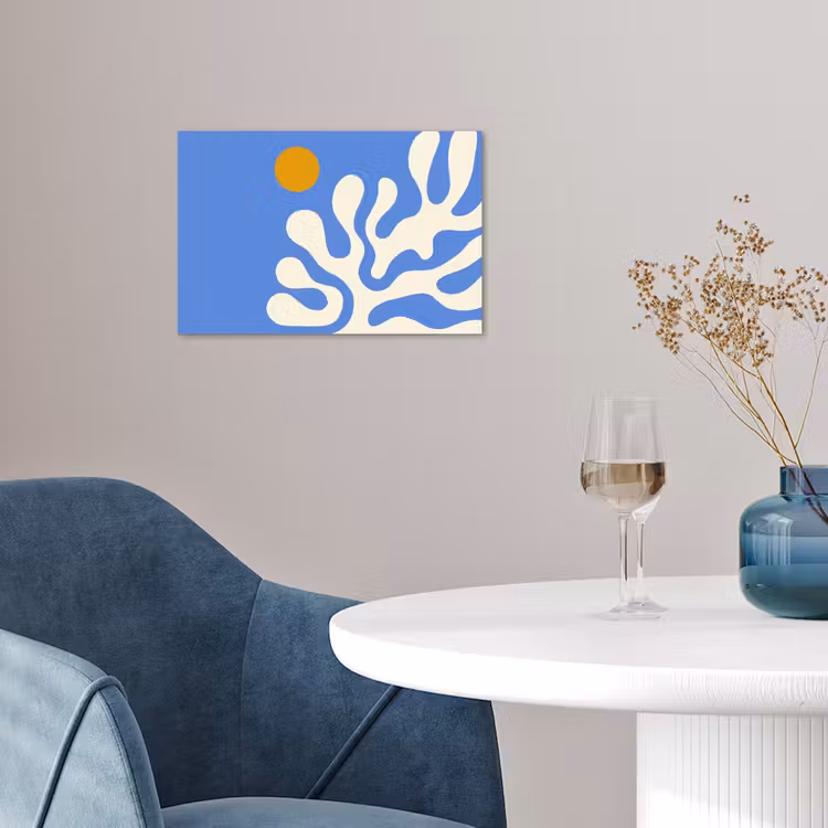 Poster - Minimalistisch - Organisch patroon - Blauw — 4