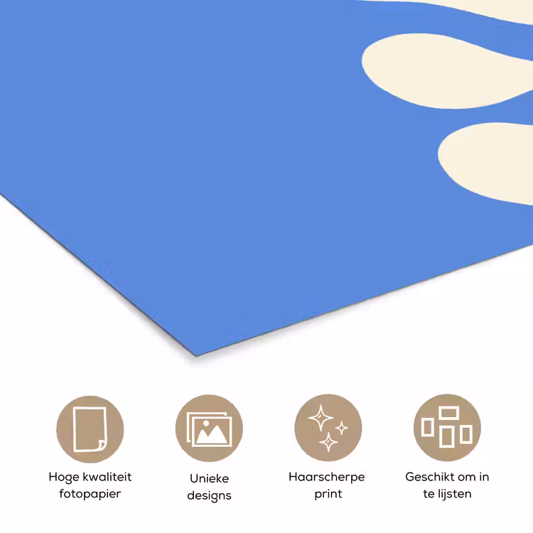 Poster - Minimalistisch - Organisch patroon - Blauw — 5