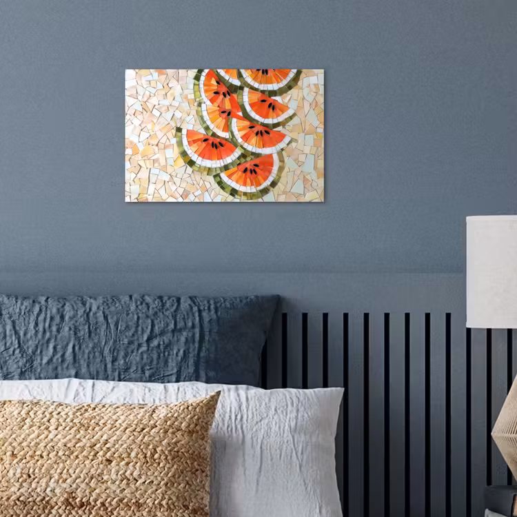 Poster - Mozaïek - Watermeloen - Rood - Pitten — 3