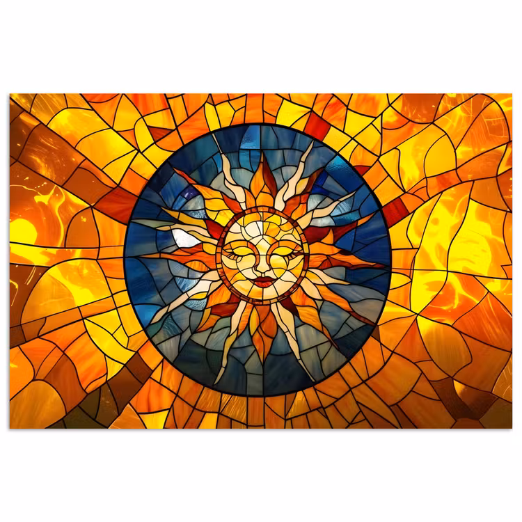 Poster - Mozaïek - Zon - Geel - Cirkel — 1