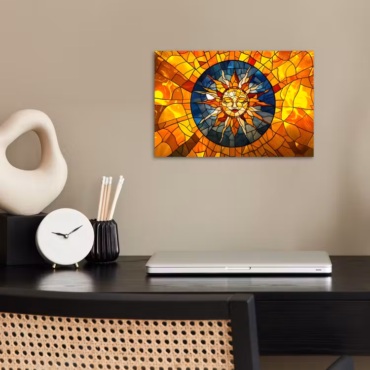 Poster - Mozaïek - Zon - Geel - Cirkel — 2
