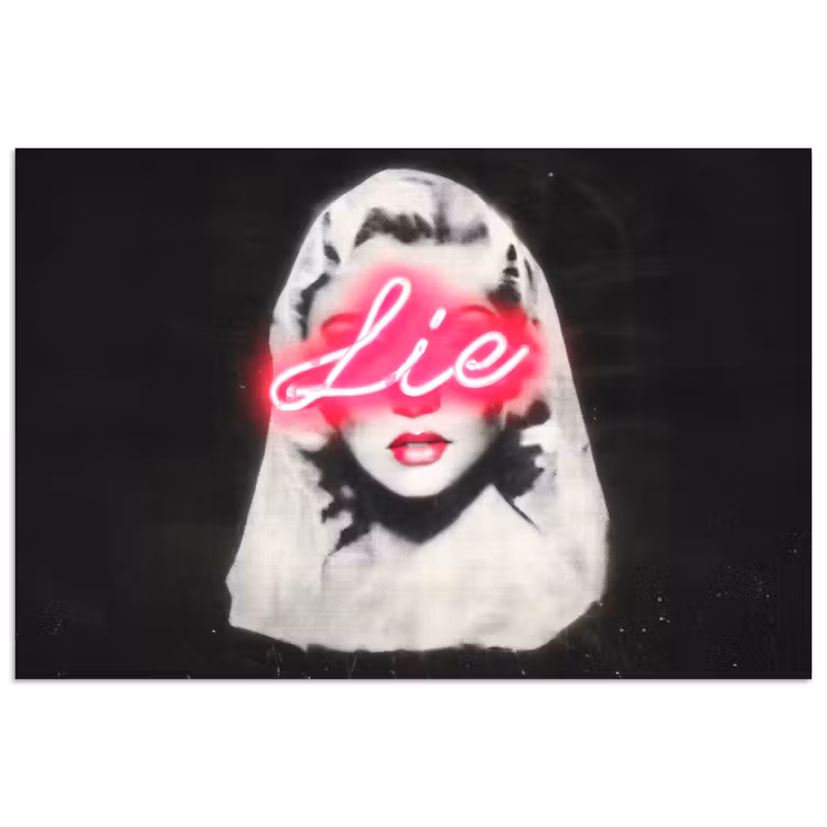 Poster - Neon - Letters - Vintage - Vrouw — 1
