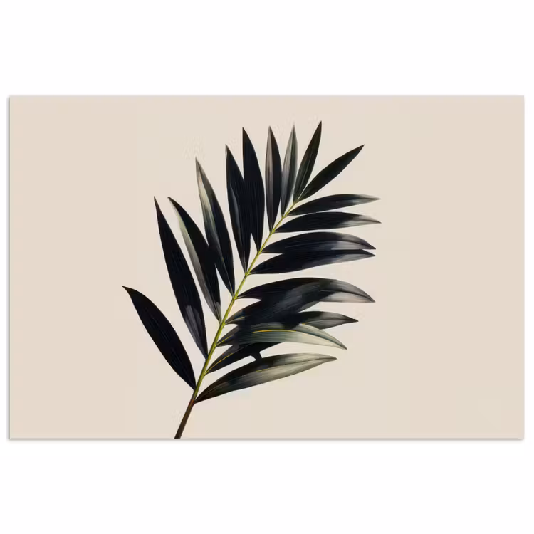 Poster - Palmblad - Subtiel - Groen - beige — 1
