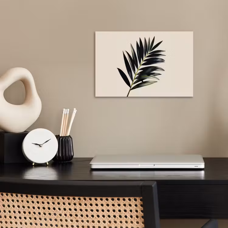 Poster - Palmblad - Subtiel - Groen - beige — 2