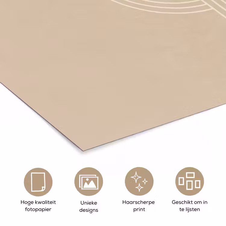 Poster - Parallelle lijnen - Lichte textuur - Beige — 5