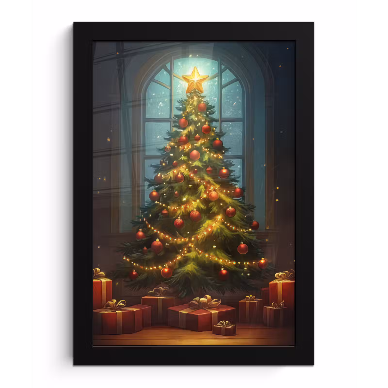 Poster met lijst - Kerstboom - Cadeau - Kerst - Winter — 1