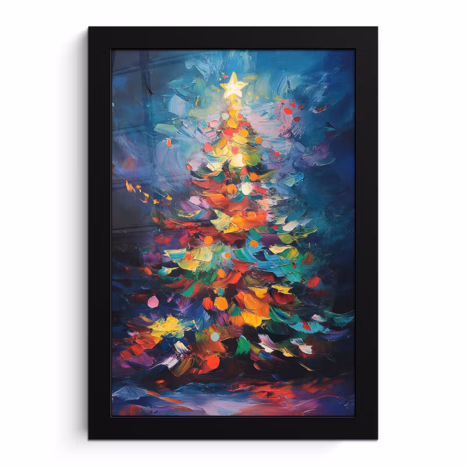 Poster met lijst - Kerstboom - Kerst - Abstract - Kleurrijk — 1