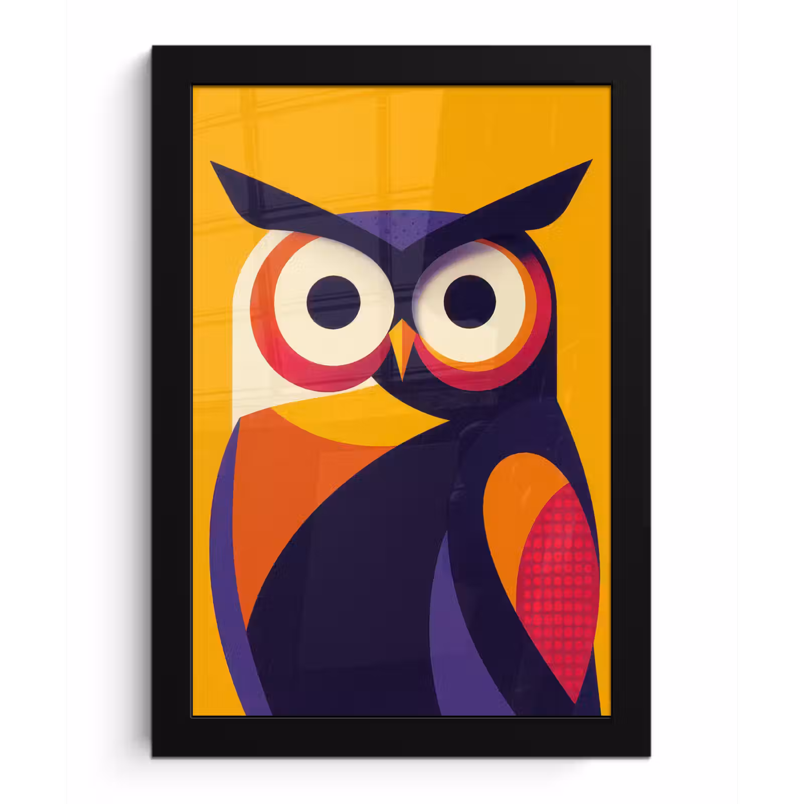 Poster met lijst - Uil - Grafisch - Kleurrijk - Ogen — 1