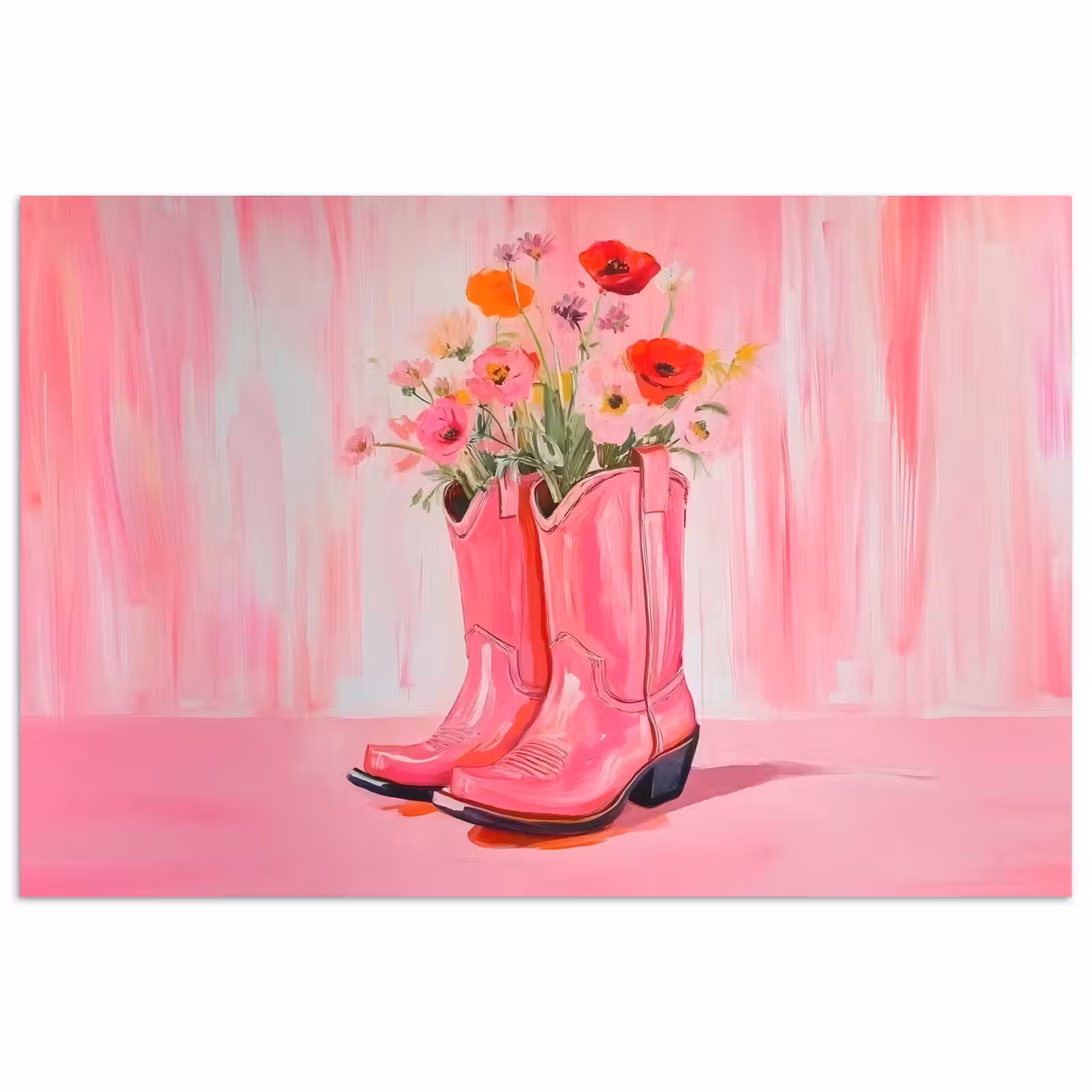 Poster - Roze - Bloemen - Cowboy — 1