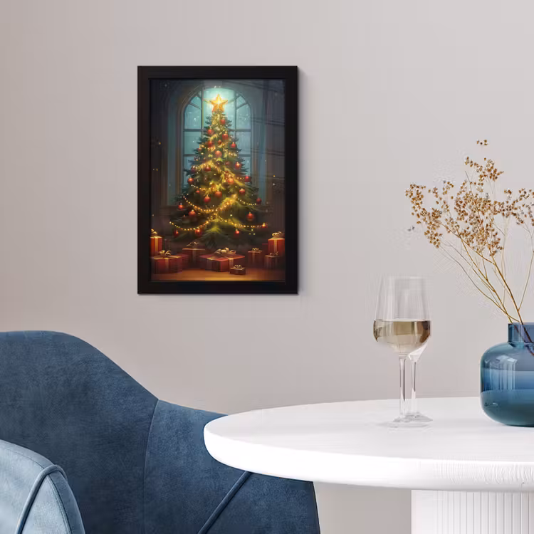 Poster met lijst - Kerstboom - Cadeau - Kerst - Winter — 2