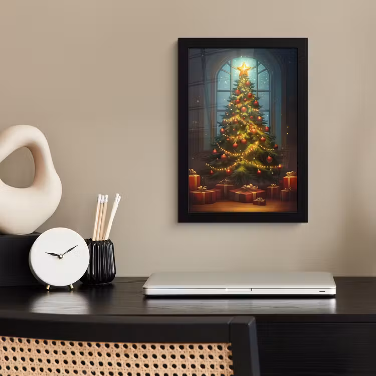 Poster met lijst - Kerstboom - Cadeau - Kerst - Winter — 3