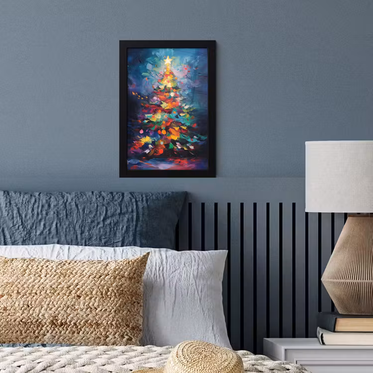Poster met lijst - Kerstboom - Kerst - Abstract - Kleurrijk — 4