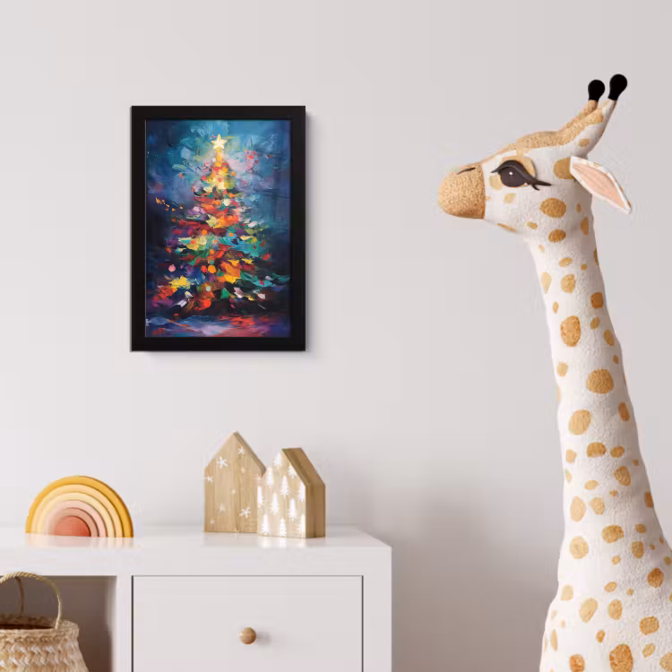 Poster met lijst - Kerstboom - Kerst - Abstract - Kleurrijk — 5