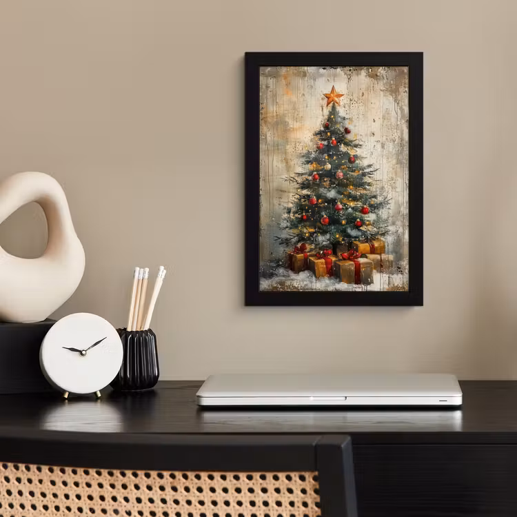 Poster met lijst - Kerstboom - Vintage - Kerst - Cadeau — 3