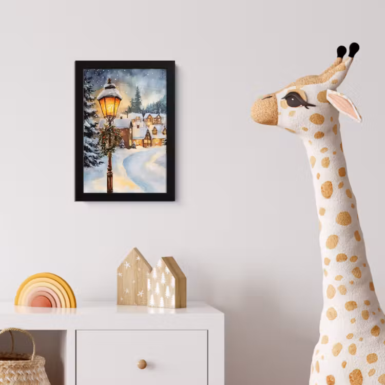 Poster met lijst - Kerstdorp - Huizen - Sneeuw - Kerst — 5