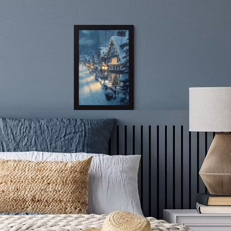 Poster met lijst - Kerstdorp - Kerst - Sneeuw - Winter — 4