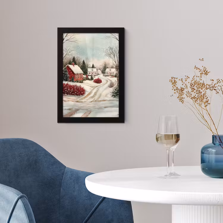 Poster met lijst - Kerstsfeer - Landelijk - Rood — 2