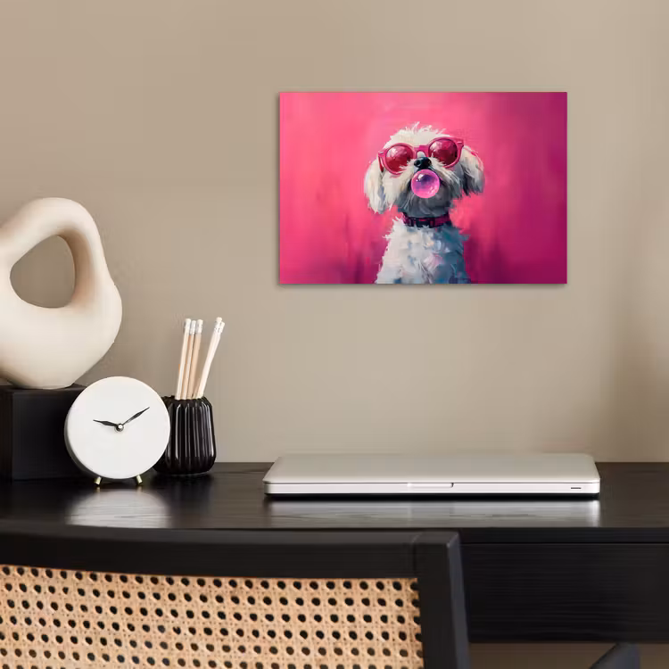 Poster - Pink - Hond - Bubbel — 2