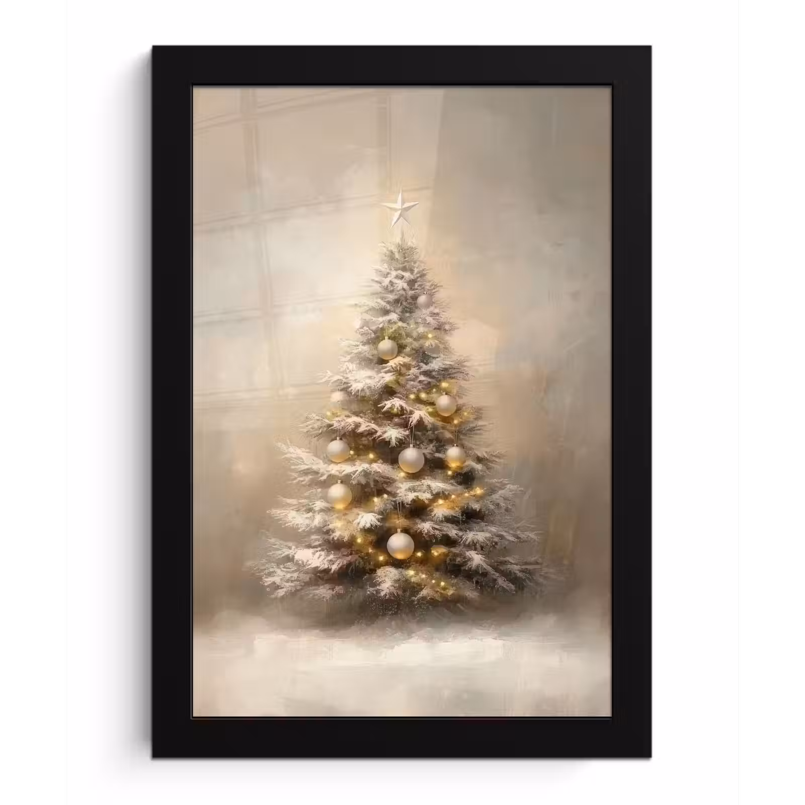 Poster met lijst - Kerst - kerstboom - Sneeuw - Art — 1