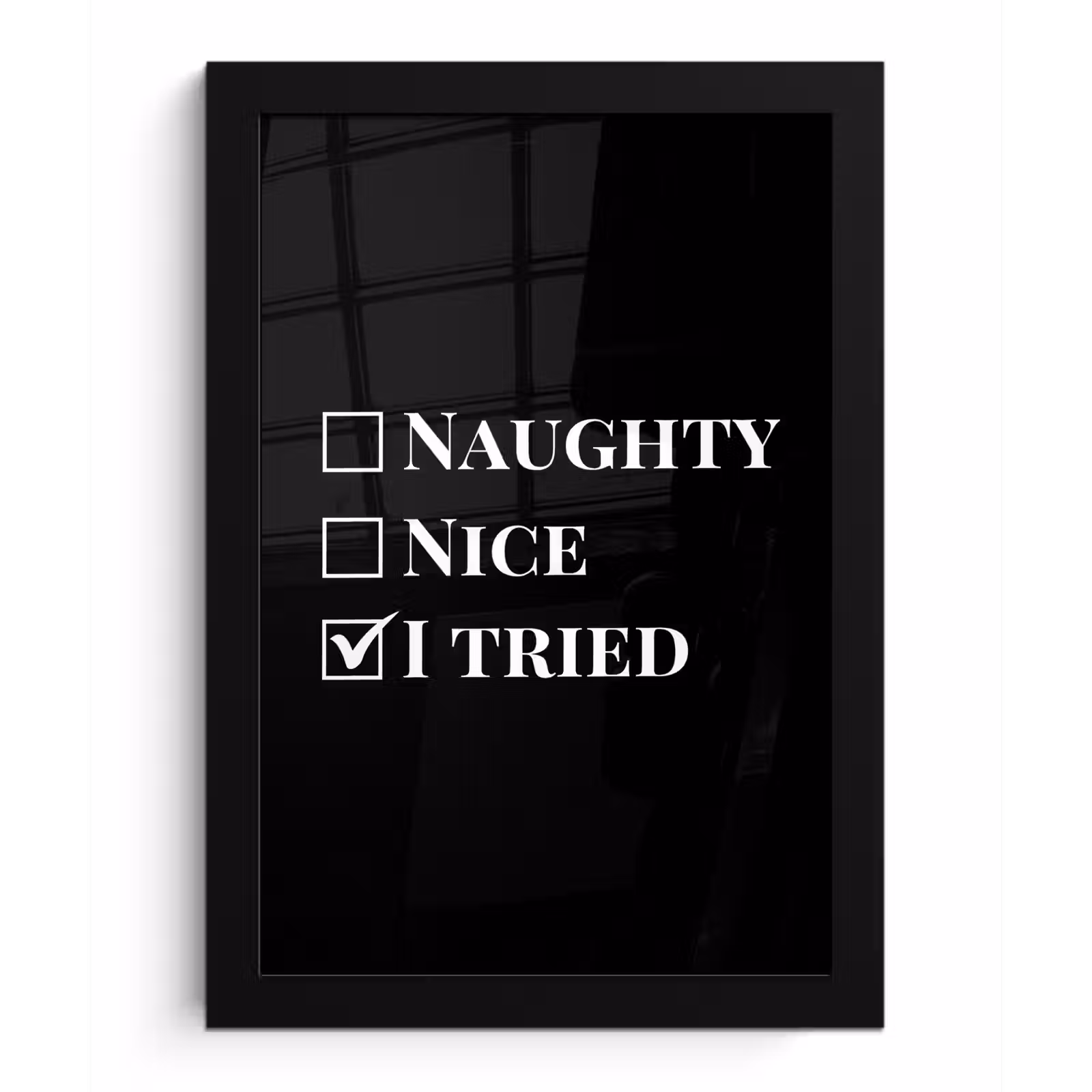 Poster met lijst - Kerst - Zwart - Wit - Quote - Grappig — 1
