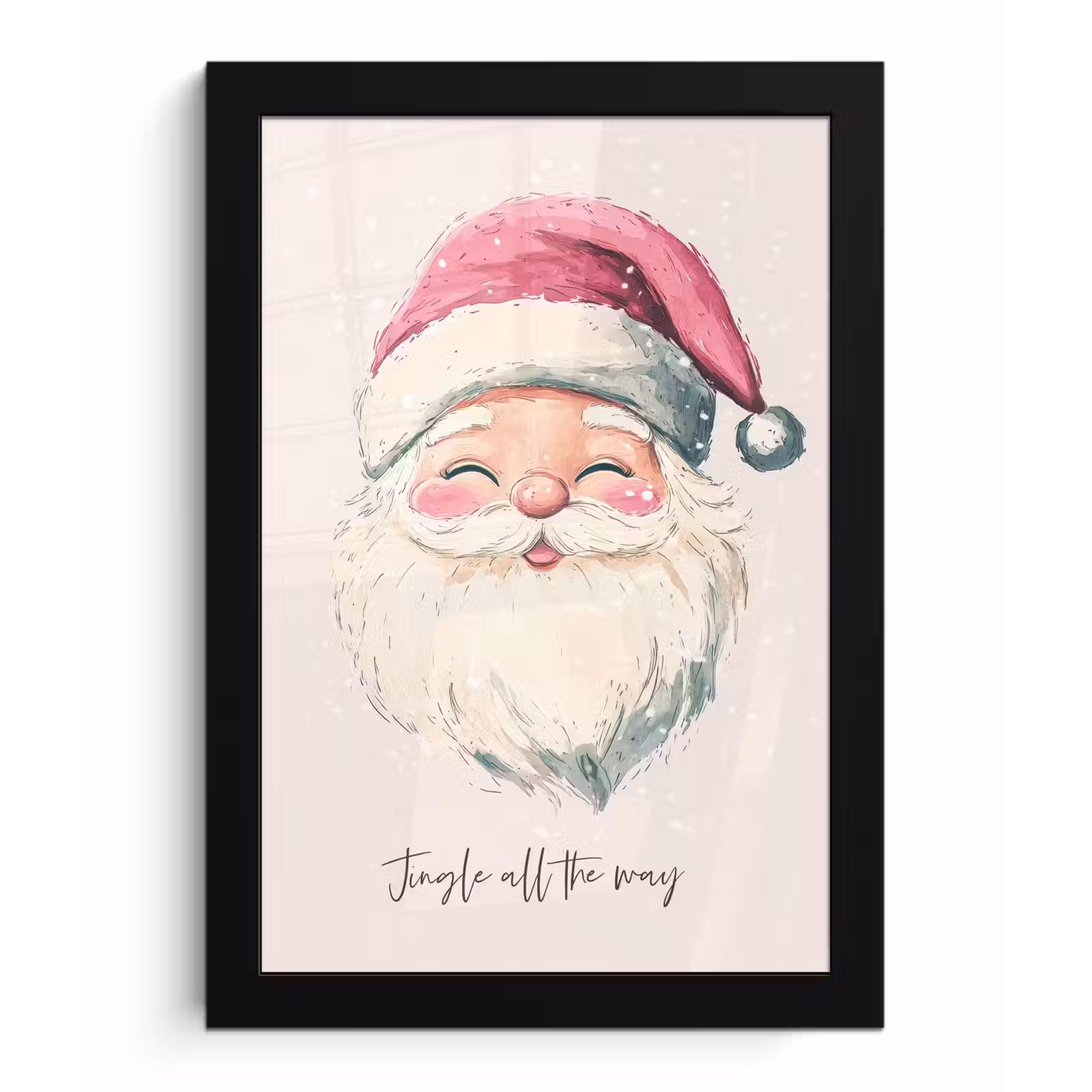 Poster met lijst - Kerstman - Kerst - Quote - Beige — 1