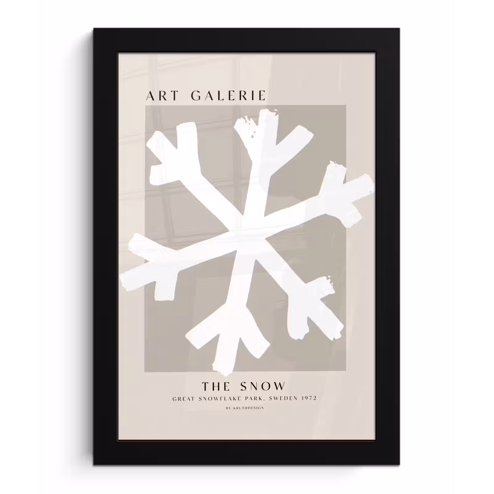 Poster met lijst - Sneeuwvlok - Wit - Winter - Kerst — 1