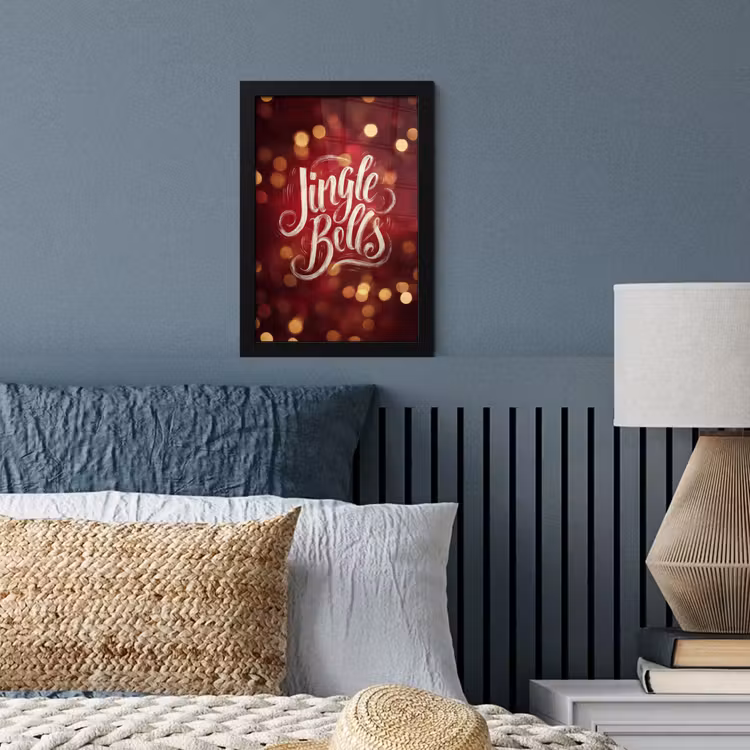 Poster met lijst - Jingle - Bells - Kerst - Rood — 4