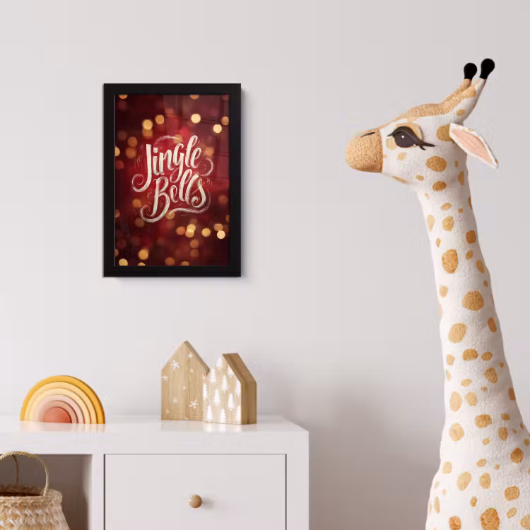 Poster met lijst - Jingle - Bells - Kerst - Rood — 5