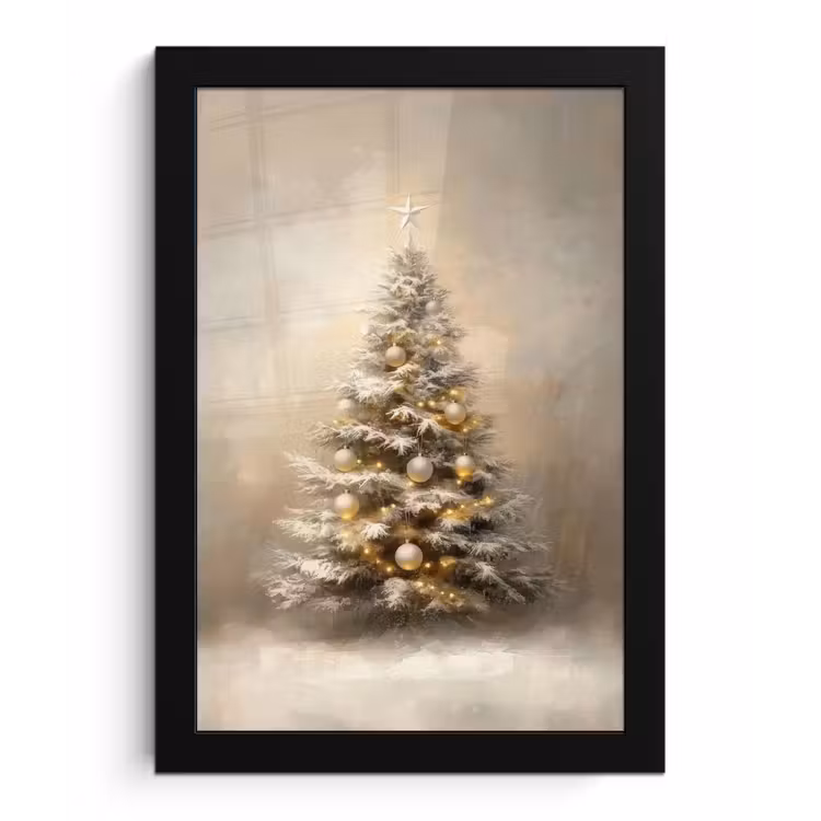 Poster met lijst - Kerst - kerstboom - Sneeuw - Art — 1