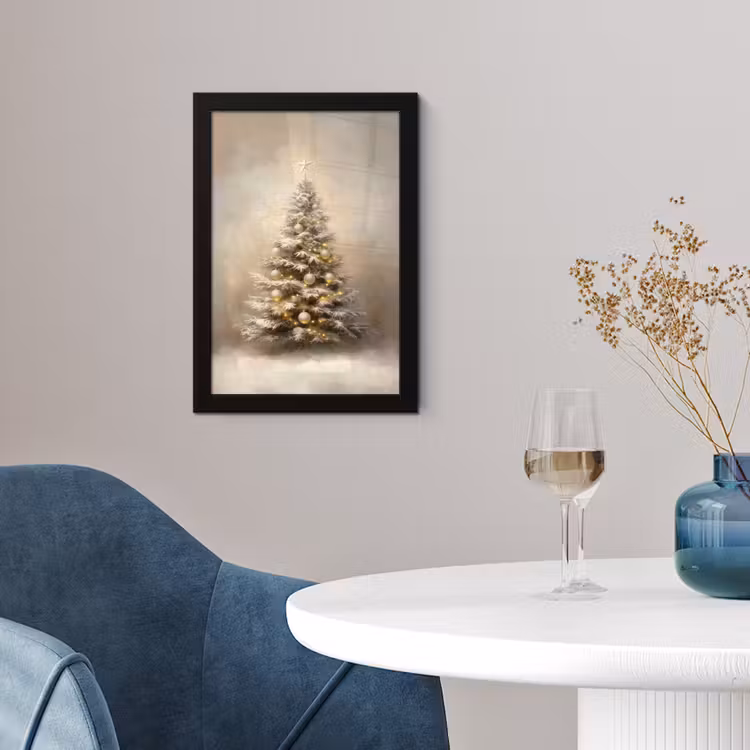 Poster met lijst - Kerst - kerstboom - Sneeuw - Art — 2