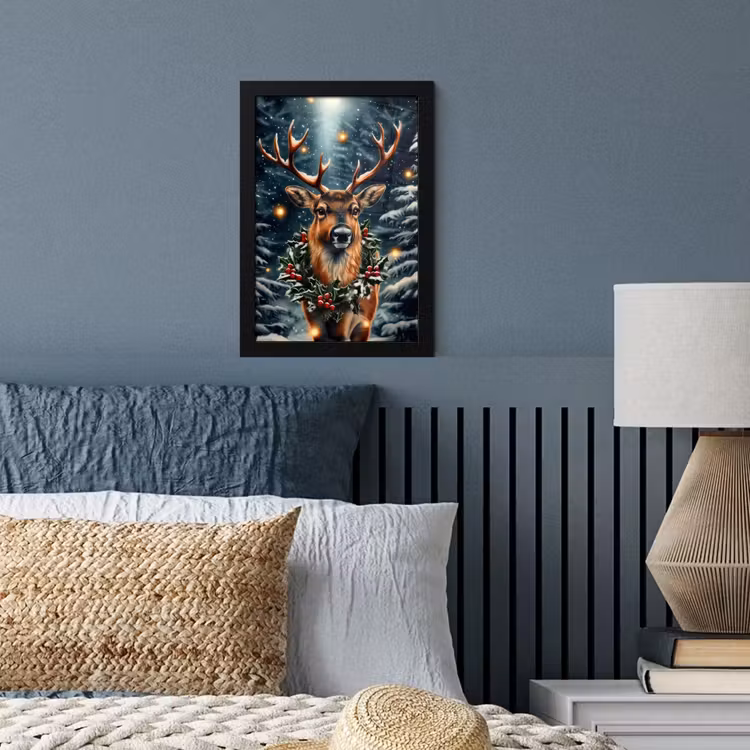 Poster met lijst - Kerst - Magie - Bos - Kleurrijk — 4
