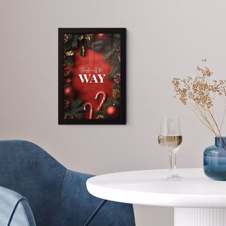 Poster met lijst - Kerst - Quote - Rood - Kerstballen — 2
