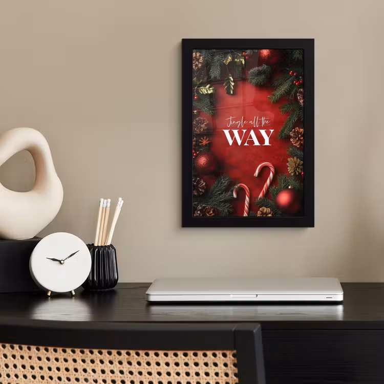 Poster met lijst - Kerst - Quote - Rood - Kerstballen — 3